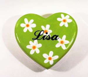 Hand painted ceramic Heart Box