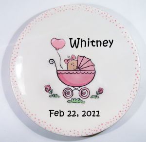 (3a). 9" hand painted Stroller Plate Item # (CC99176P)